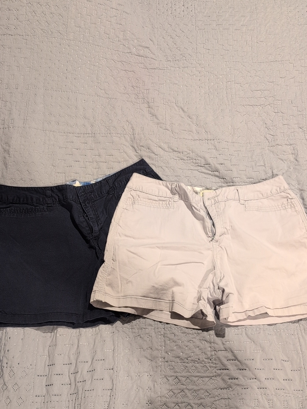 2 pair of St. John's Bay Navy and Beige Women’s Shorts